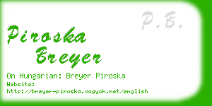 piroska breyer business card